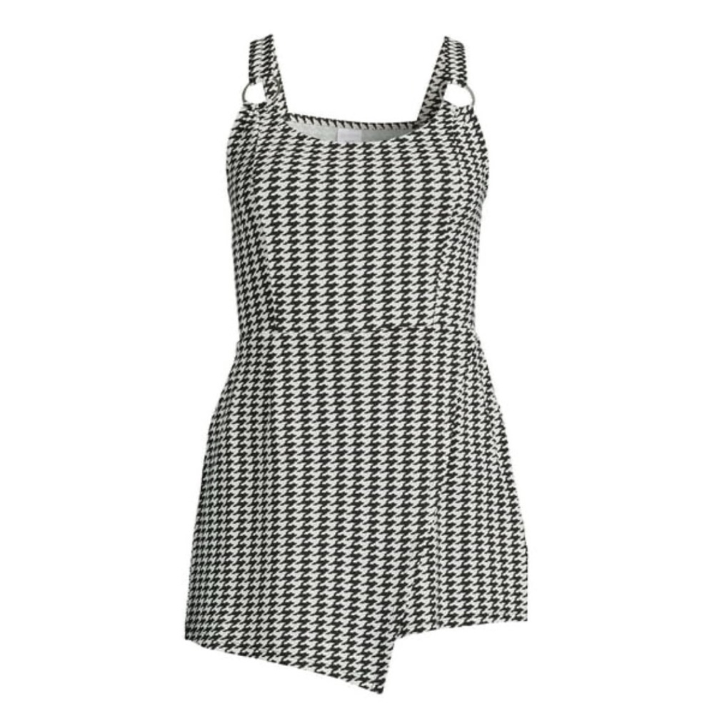 No Boundaries Black and White Houndstooth Romper